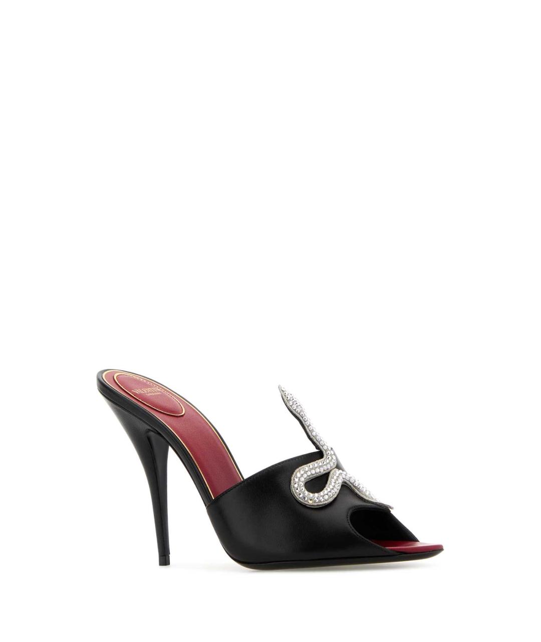 VALENTINO Черные кожаные мюли, фото 2