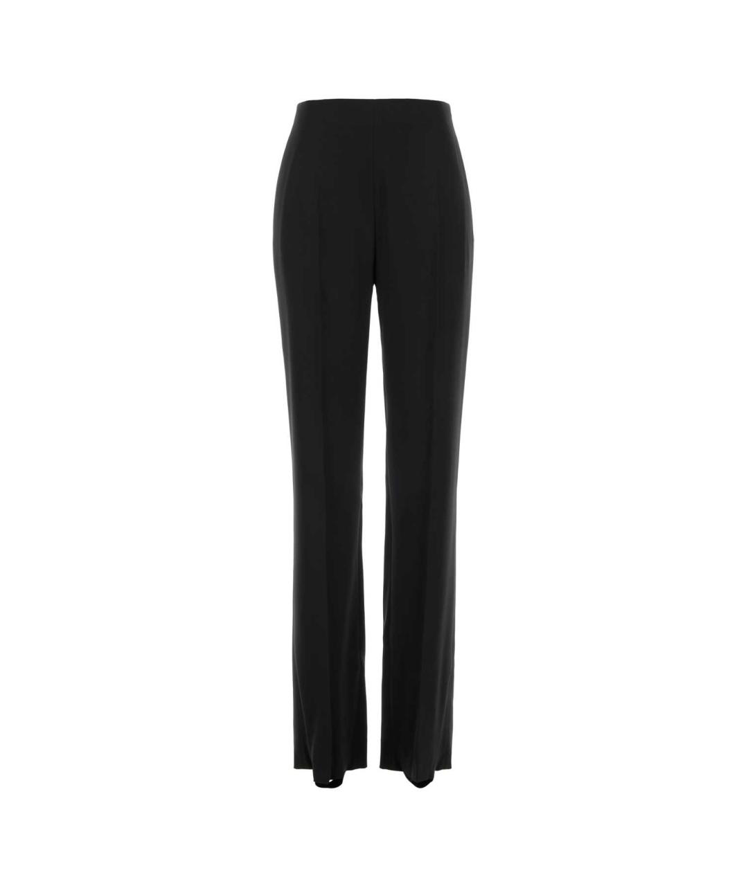 VALENTINO Черные шелковые прямые брюки, фото 1