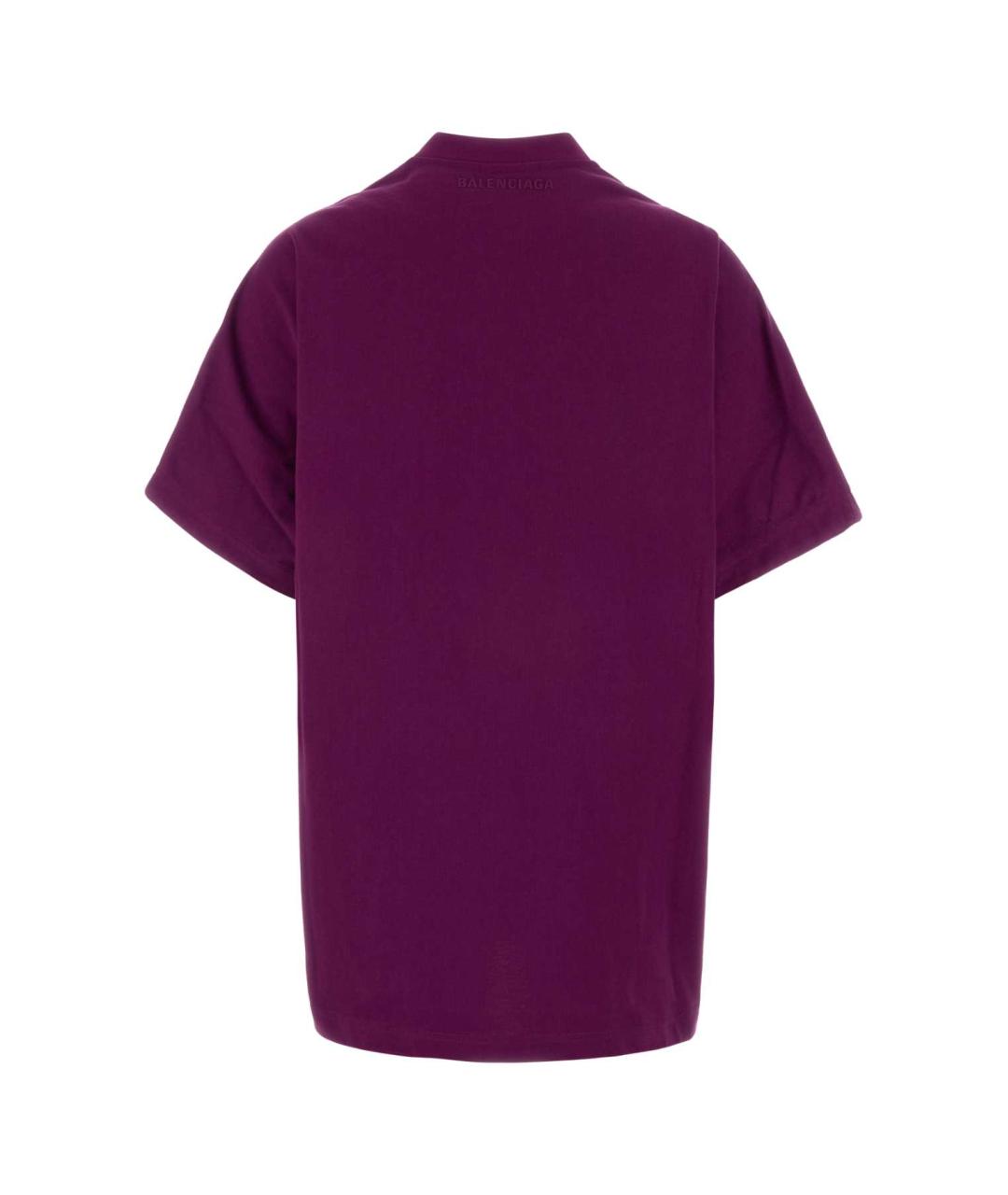 BALENCIAGA Фиолетовая хлопковая футболка, фото 2