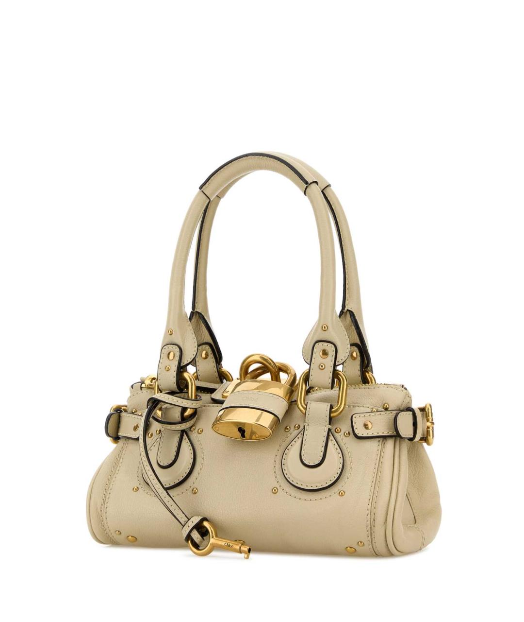 CHLOE Бежевая кожаная сумка с короткими ручками, фото 2