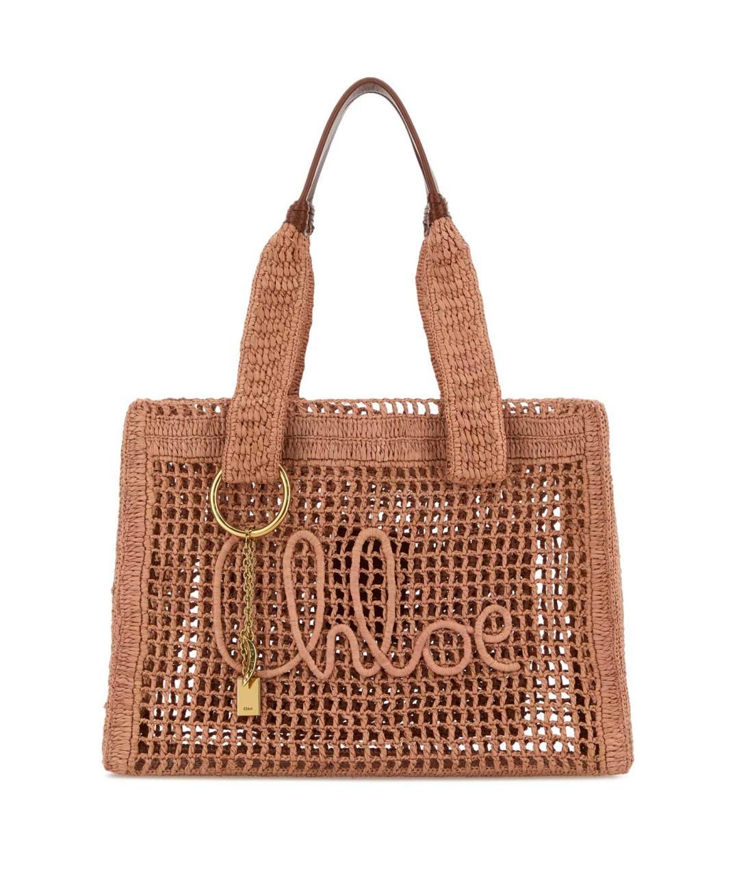 CHLOE Розовая пелетеная сумка тоут, фото 3