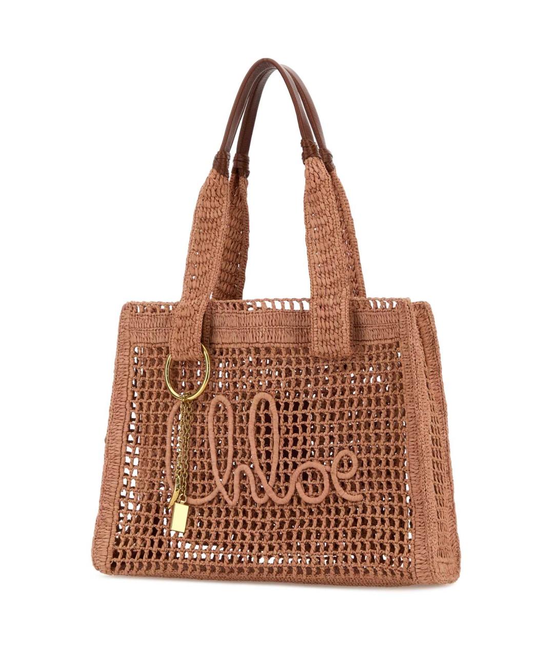 CHLOE Розовая пелетеная сумка тоут, фото 2