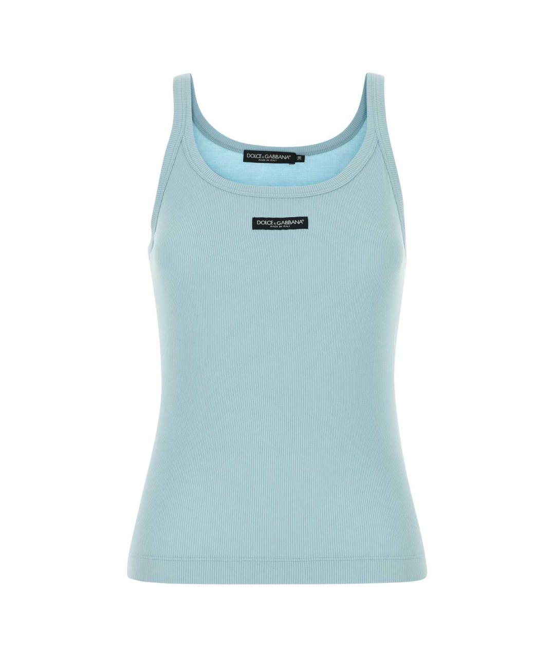 DOLCE&GABBANA Голубая хлопковая майка, фото 1