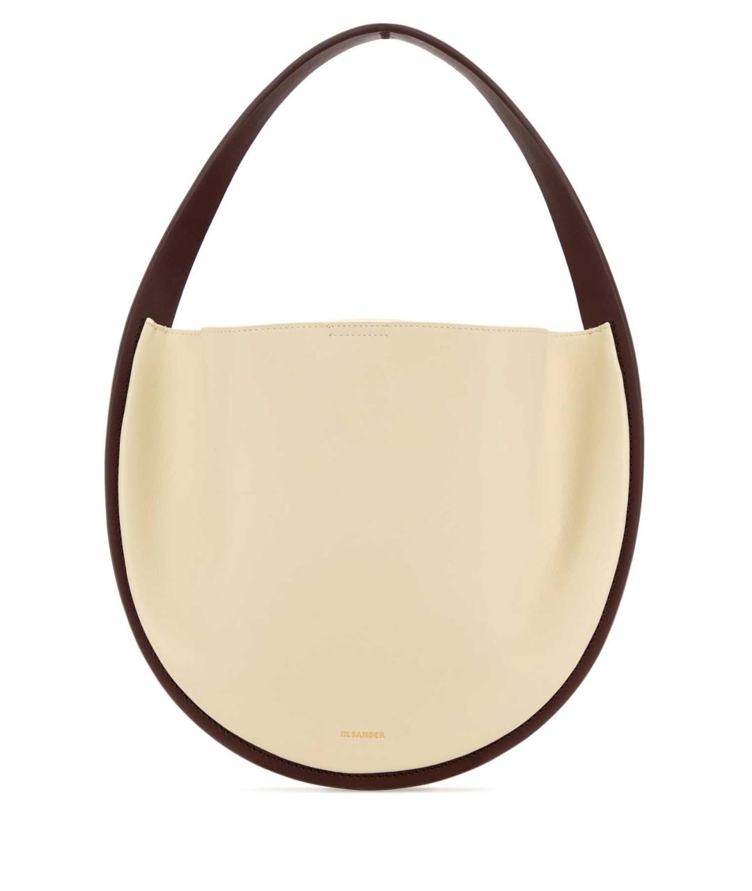 JIL SANDER Бежевая кожаная сумка с короткими ручками, фото 1