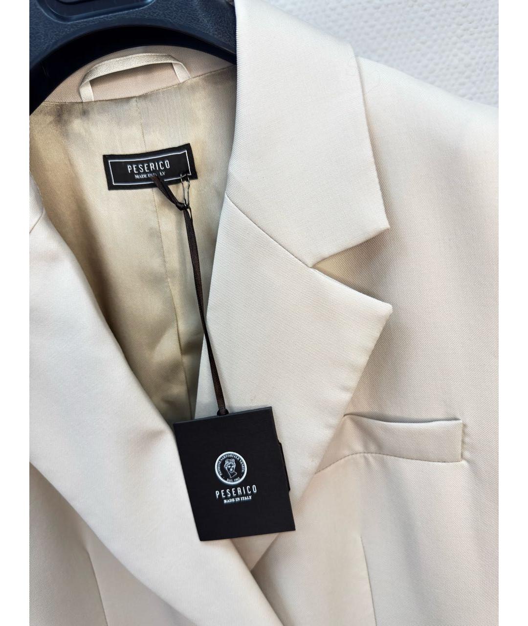 PESERICO Бежевый шерстяной костюм с брюками, фото 3