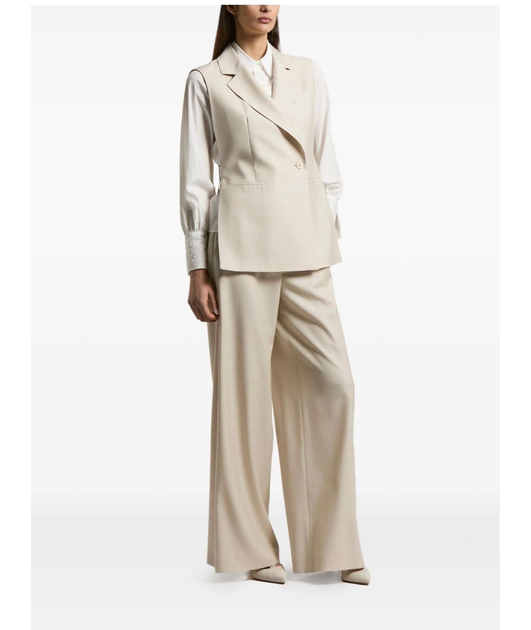 PESERICO Бежевый шерстяной костюм с брюками, фото 5