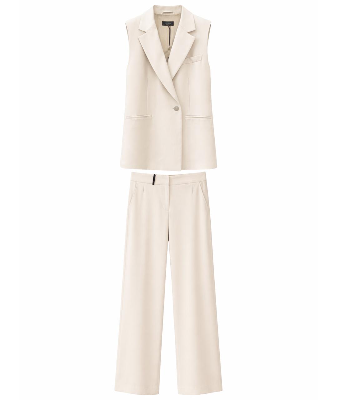 PESERICO Бежевый шерстяной костюм с брюками, фото 1
