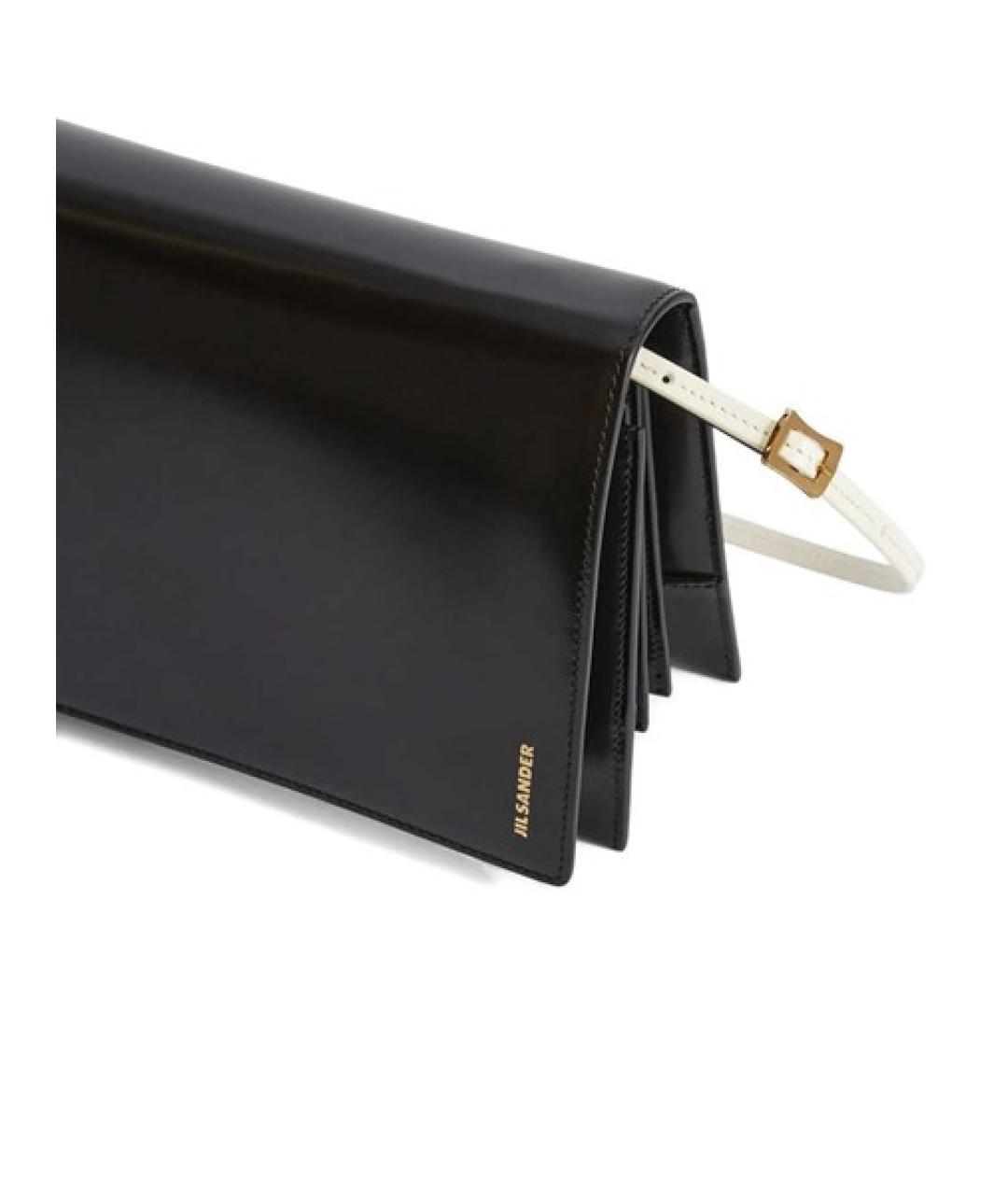 JIL SANDER Черная кожаная сумка через плечо, фото 3