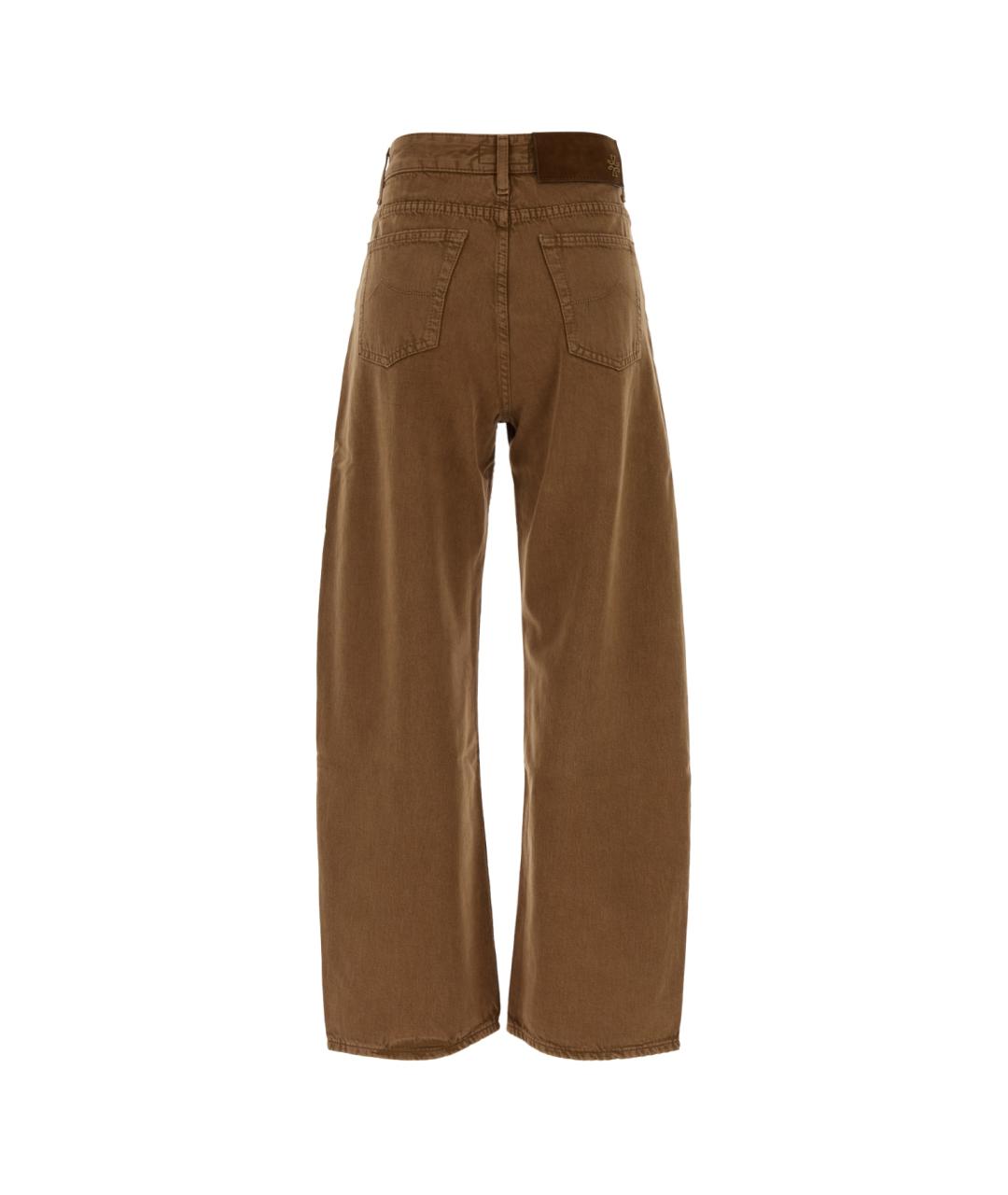 JACOB COHEN Коричневые хлопковые прямые джинсы, фото 2