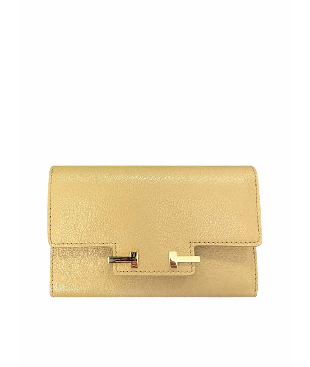 TOM FORD Бежевый кожаный кошелек, фото 1