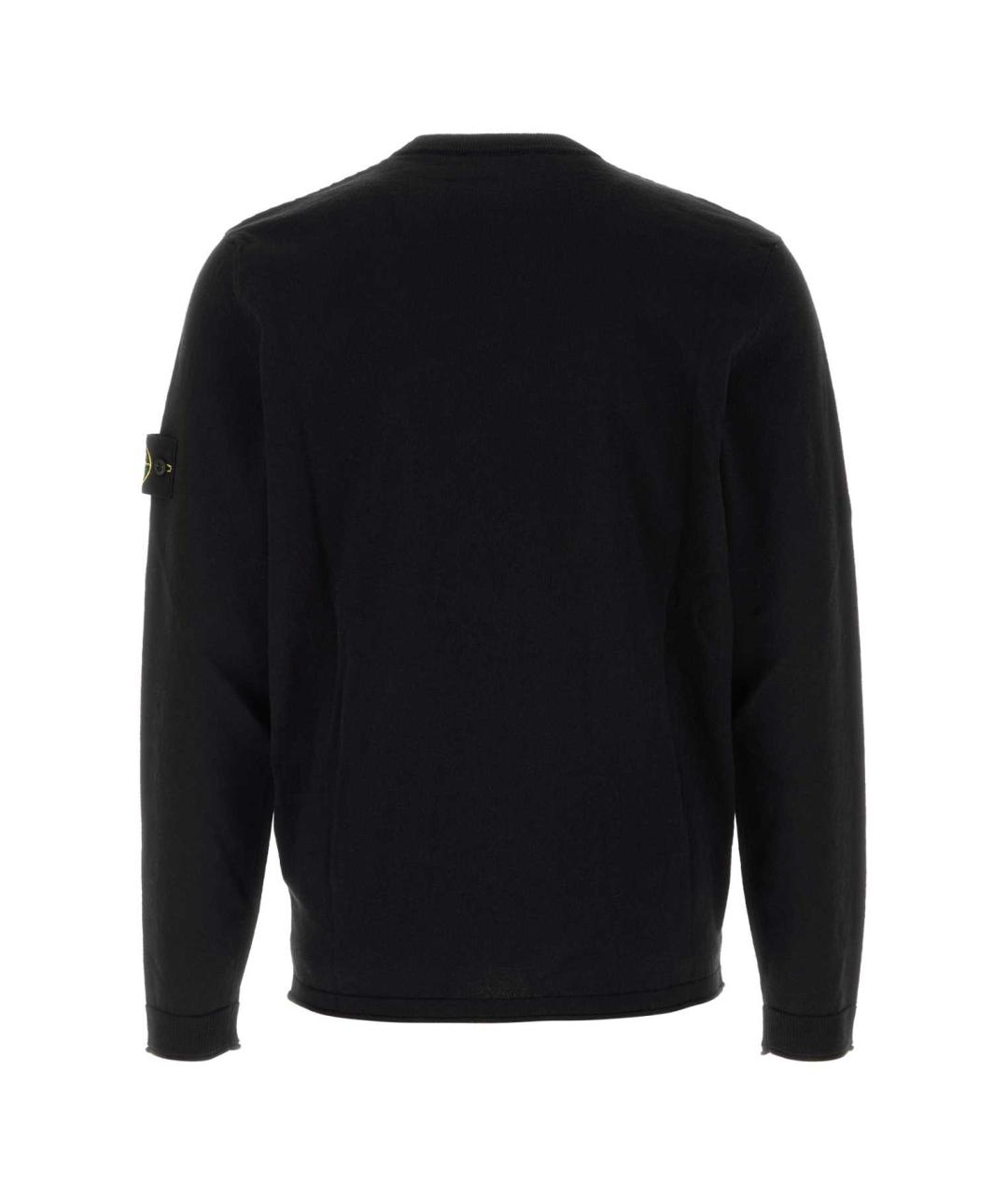 STONE ISLAND Черный хлопковый джемпер / свитер, фото 2