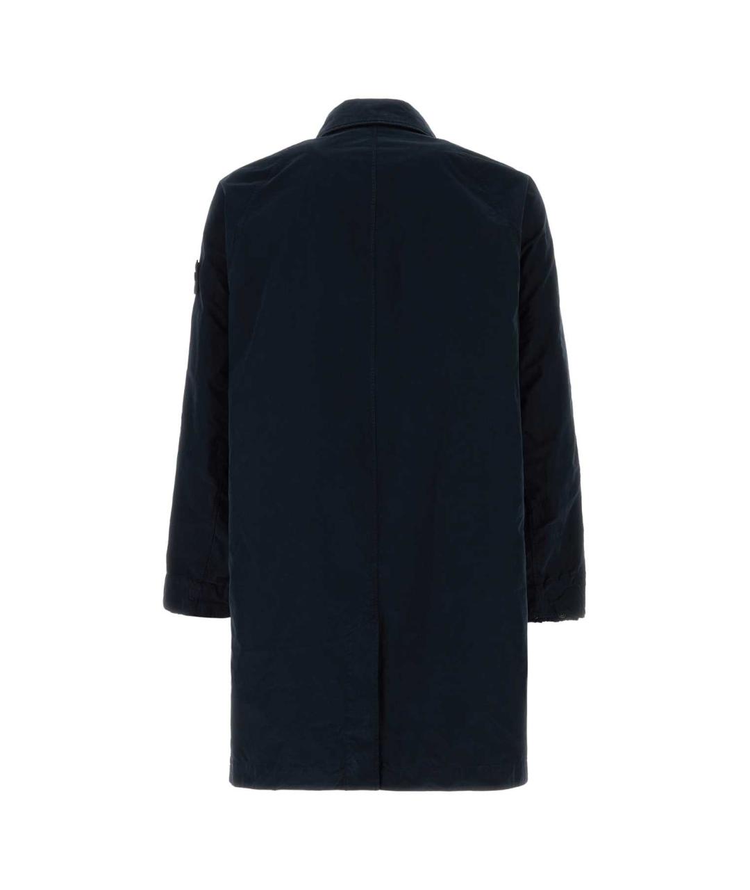 STONE ISLAND Темно-синий полиэстеровый тренч / плащ, фото 2