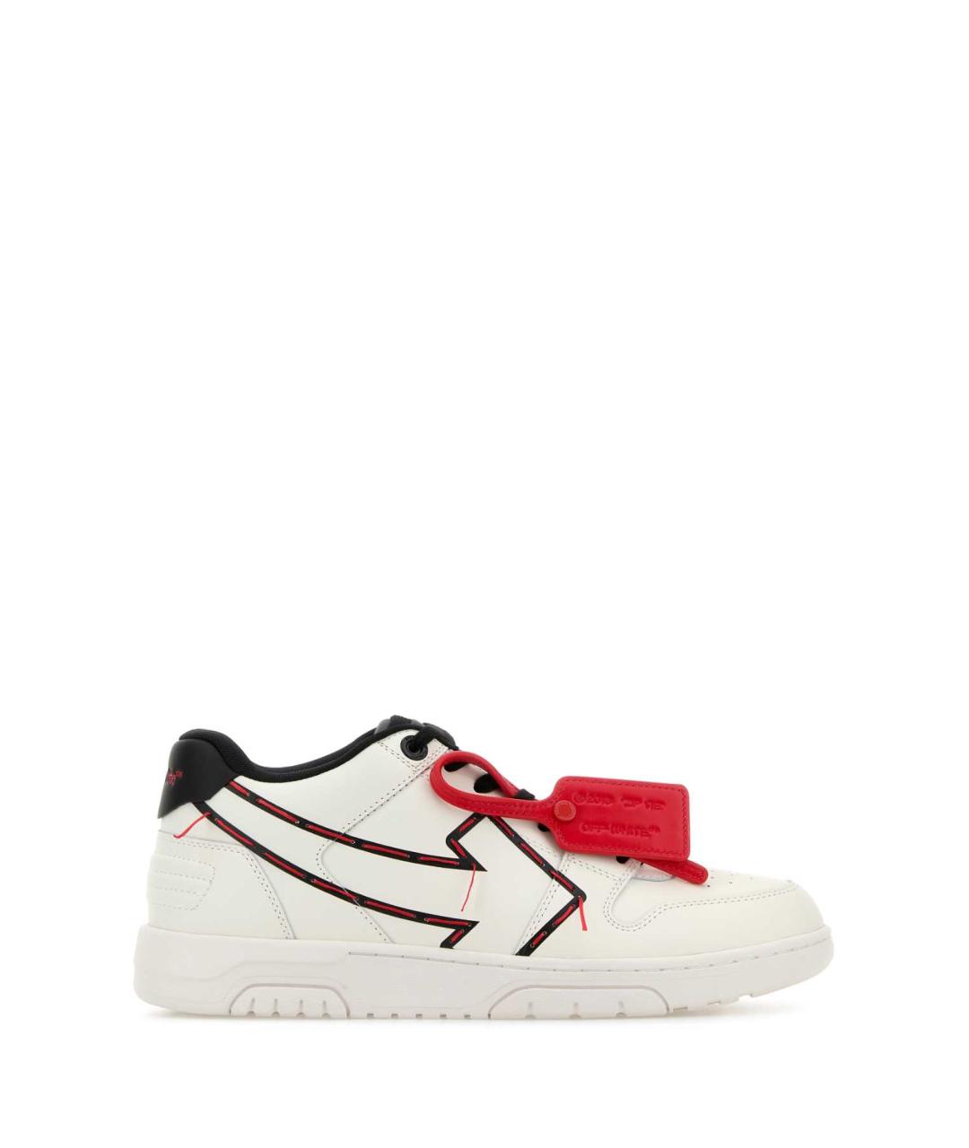 OFF-WHITE Белые кожаные низкие кроссовки / кеды, фото 1