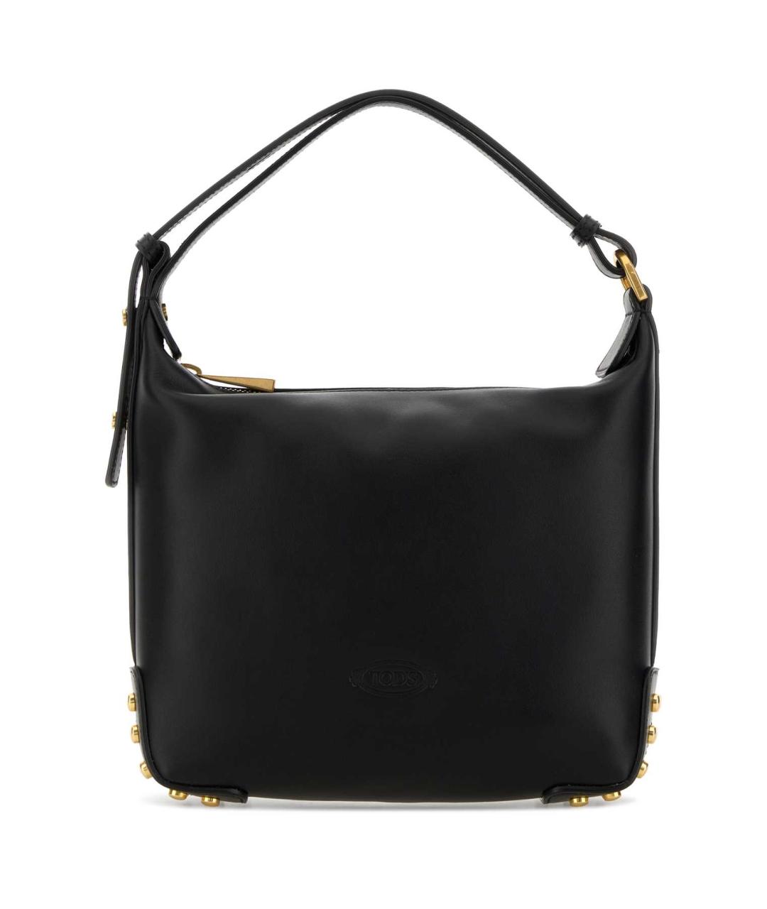 TOD'S Черная кожаная сумка с короткими ручками, фото 1