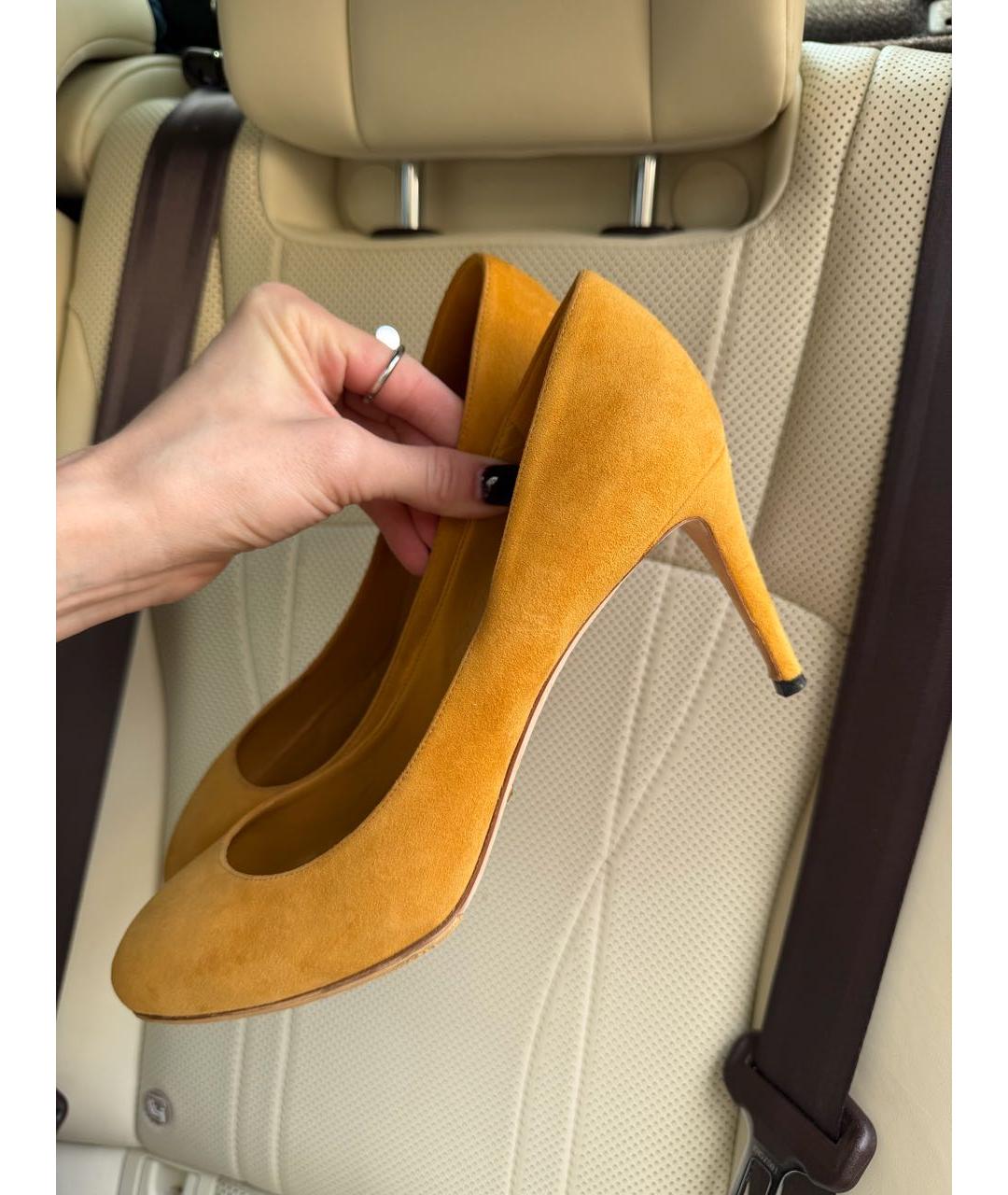 GUCCI Горчичные замшевые туфли, фото 7