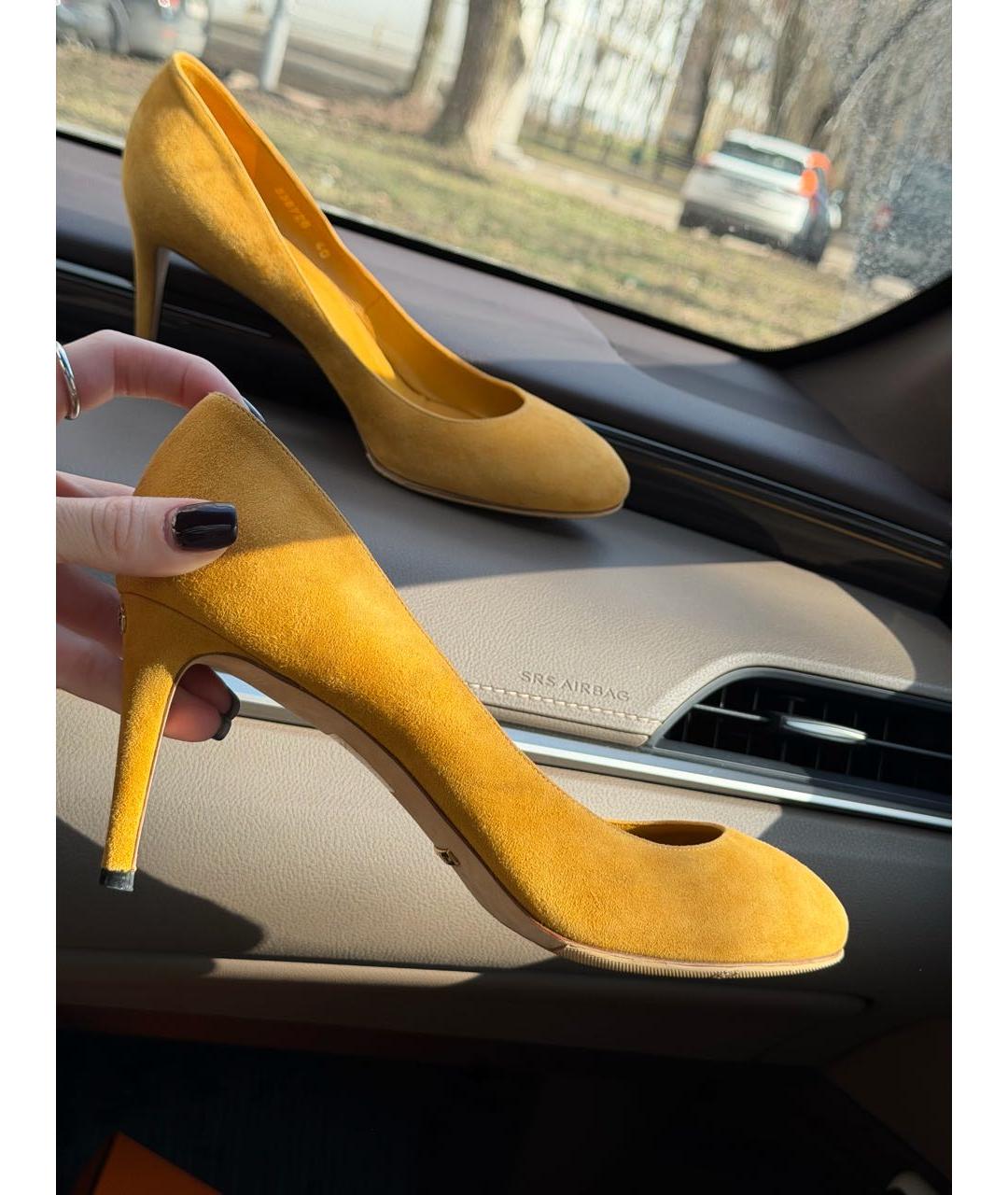 GUCCI Горчичные замшевые туфли, фото 5