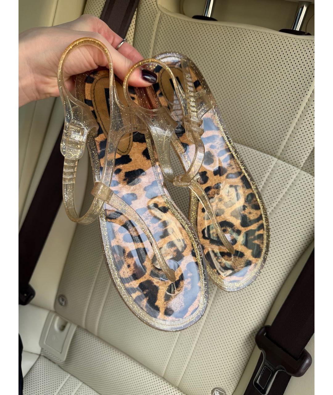 DOLCE&GABBANA Золотые шлепанцы, фото 6