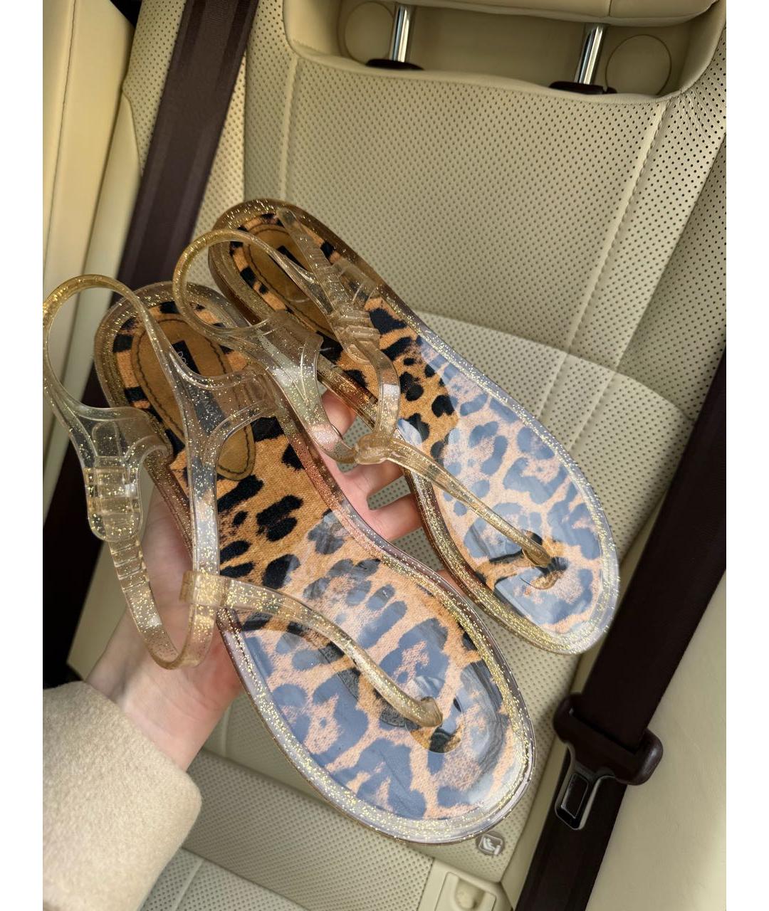 DOLCE&GABBANA Золотые шлепанцы, фото 5