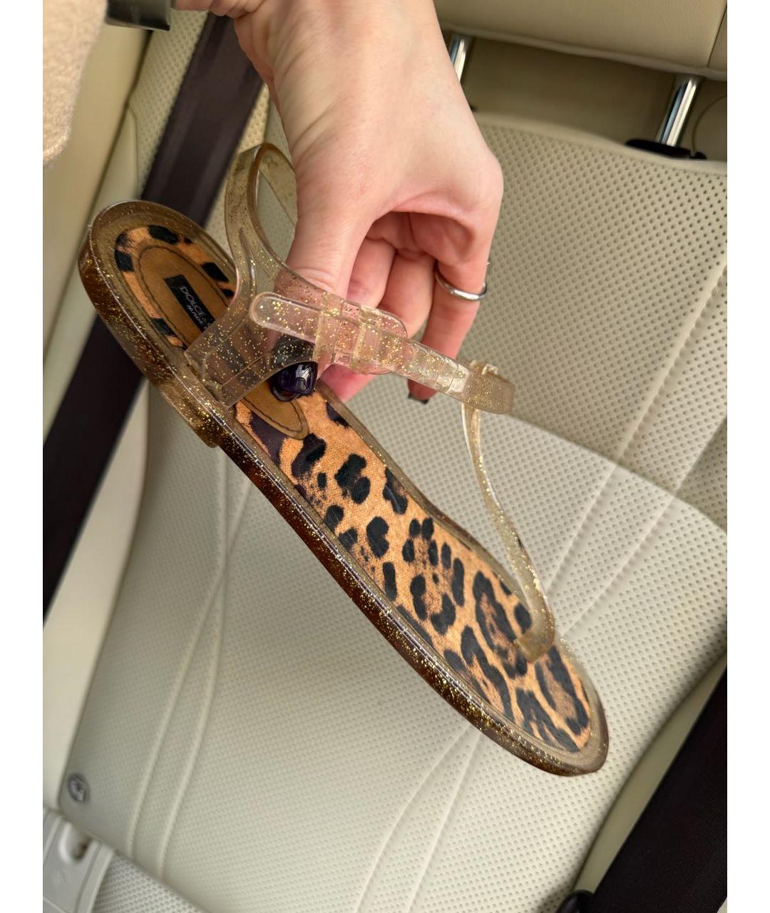 DOLCE&GABBANA Золотые шлепанцы, фото 7