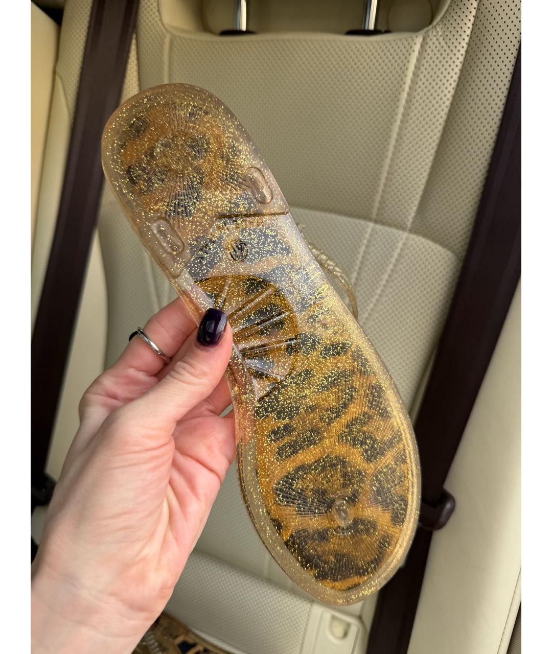DOLCE&GABBANA Золотые шлепанцы, фото 3
