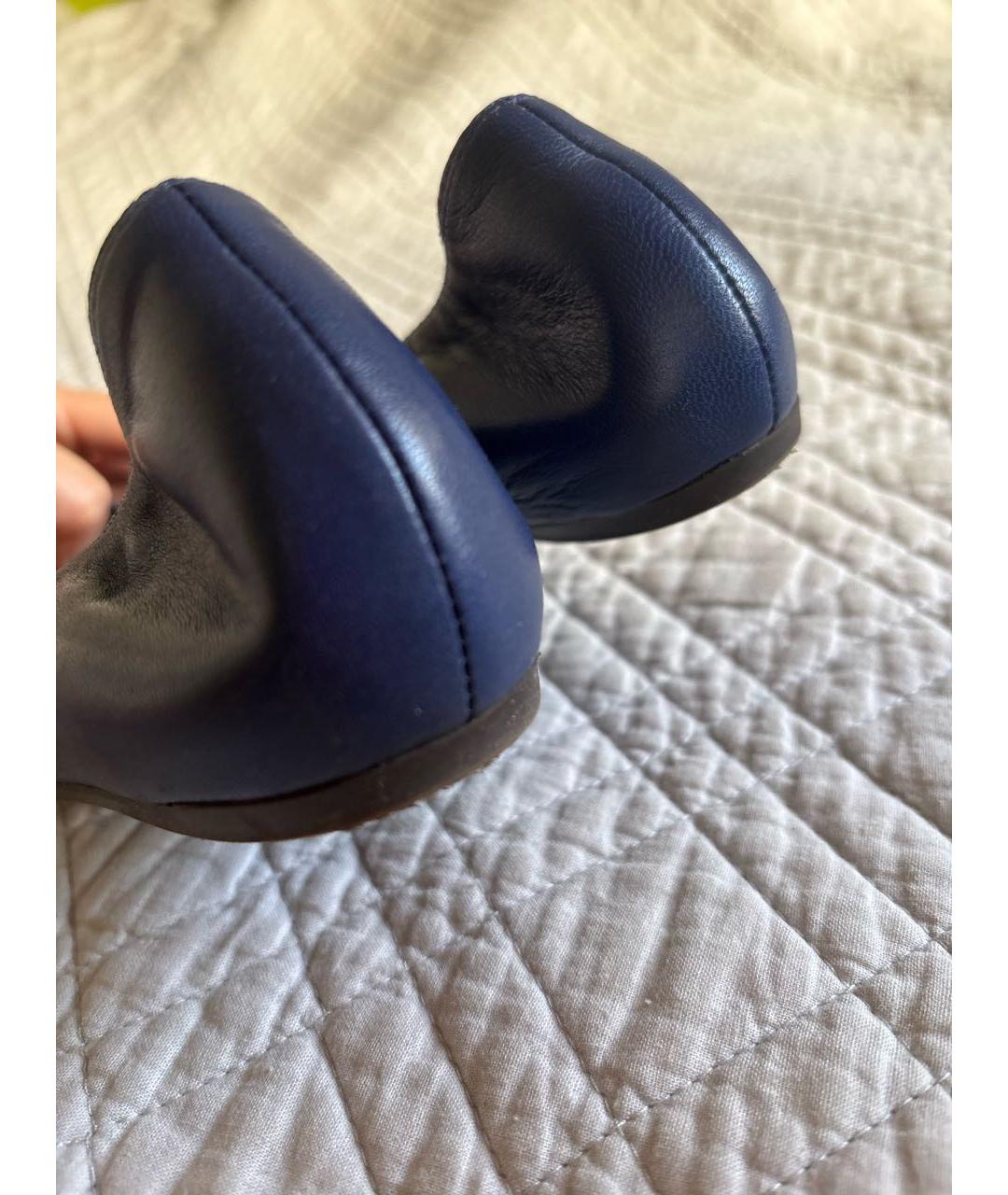 LANVIN Синие кожаные балетки, фото 4