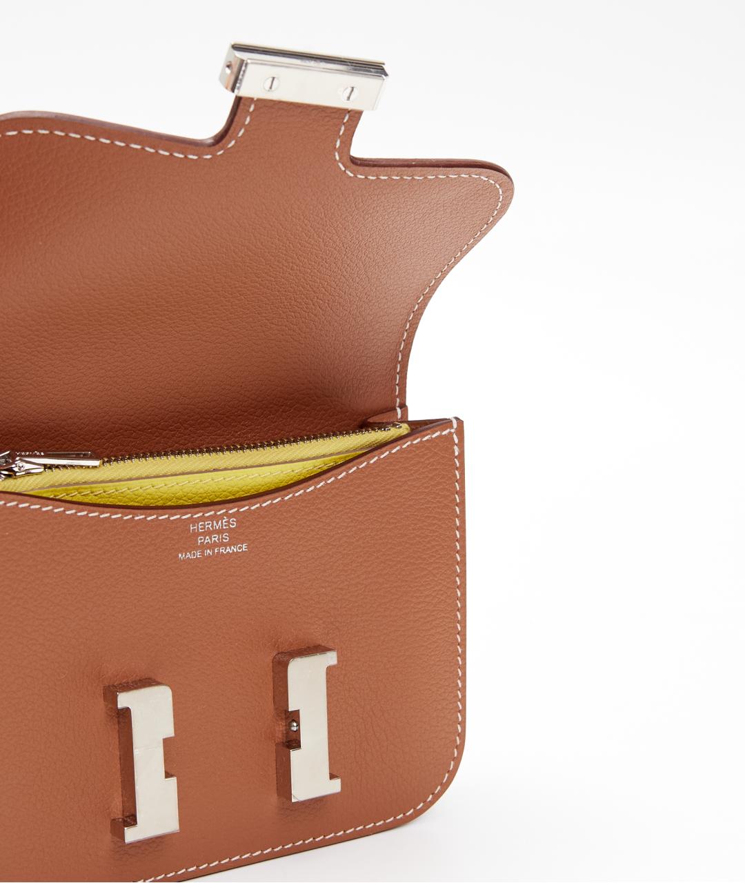 HERMES Коричневая кожаная поясная сумка, фото 4