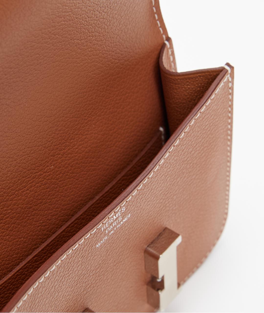 HERMES Коричневая кожаная поясная сумка, фото 5