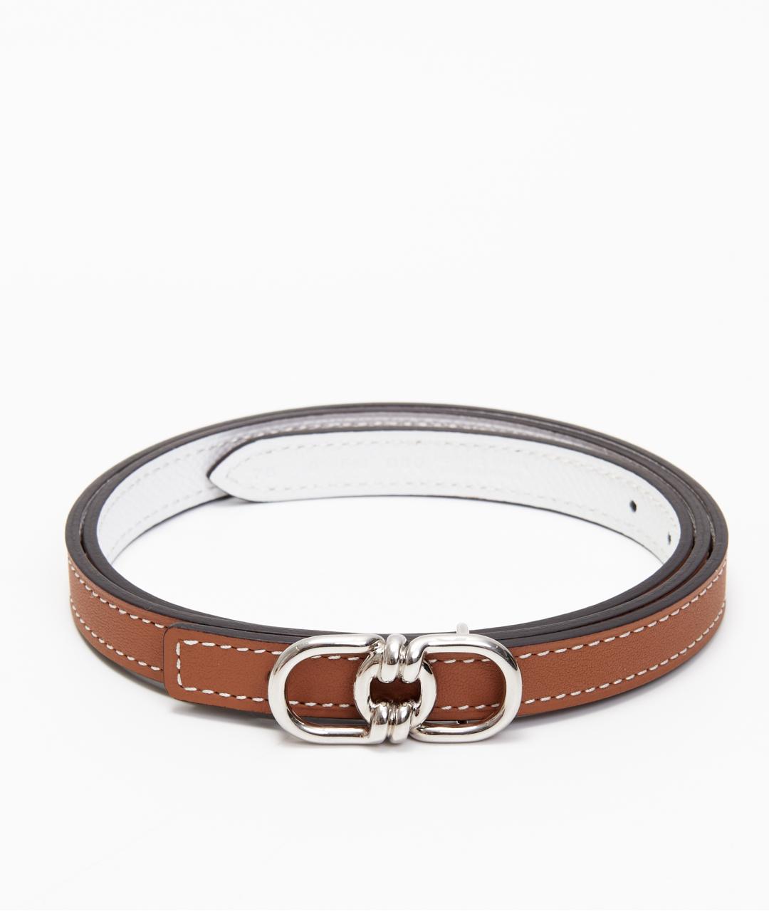 HERMES Бежевый кожаный ремень, фото 3