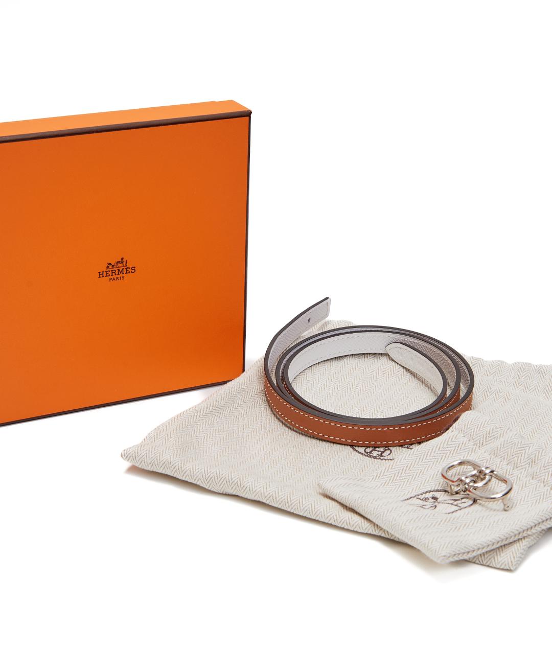 HERMES Бежевый кожаный ремень, фото 5