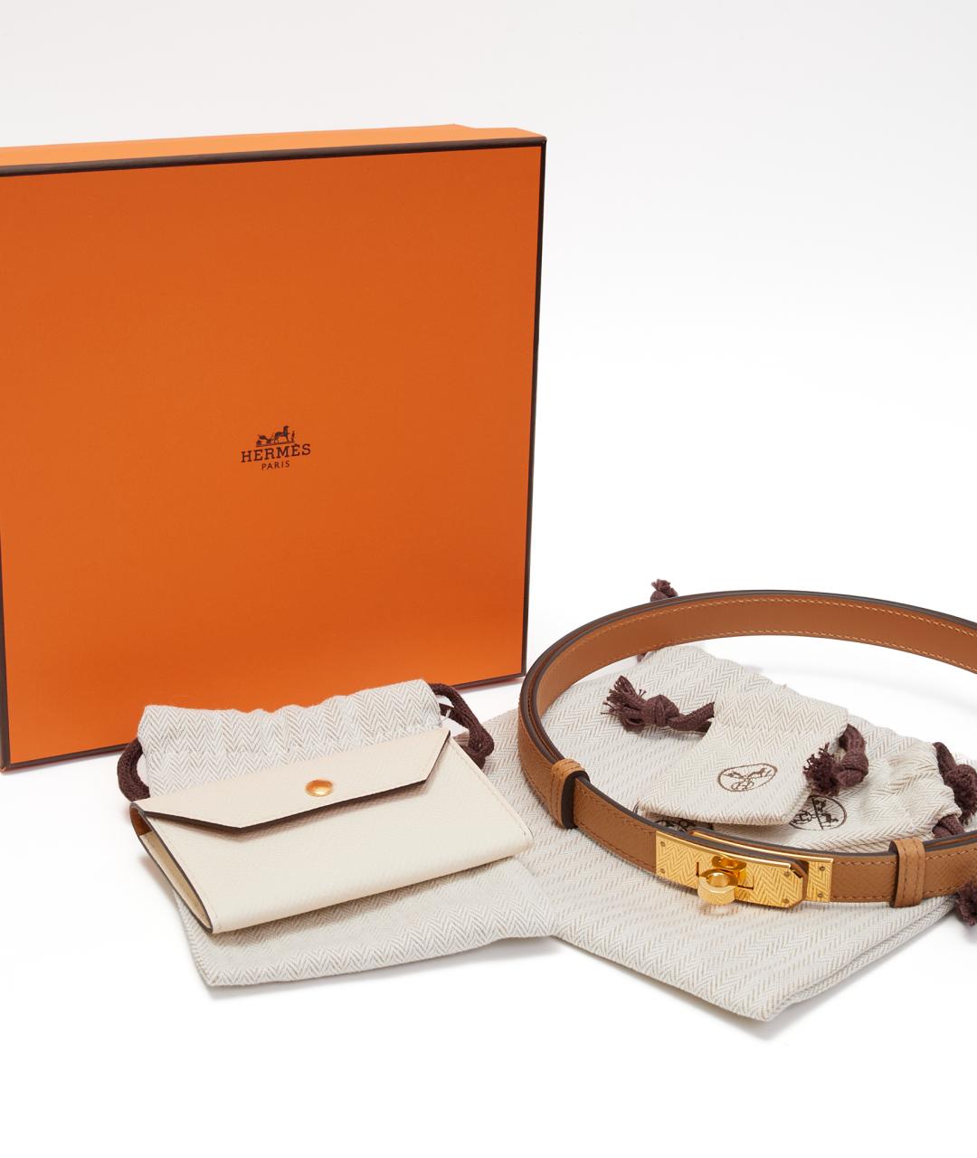 HERMES Бежевый кожаный ремень, фото 8