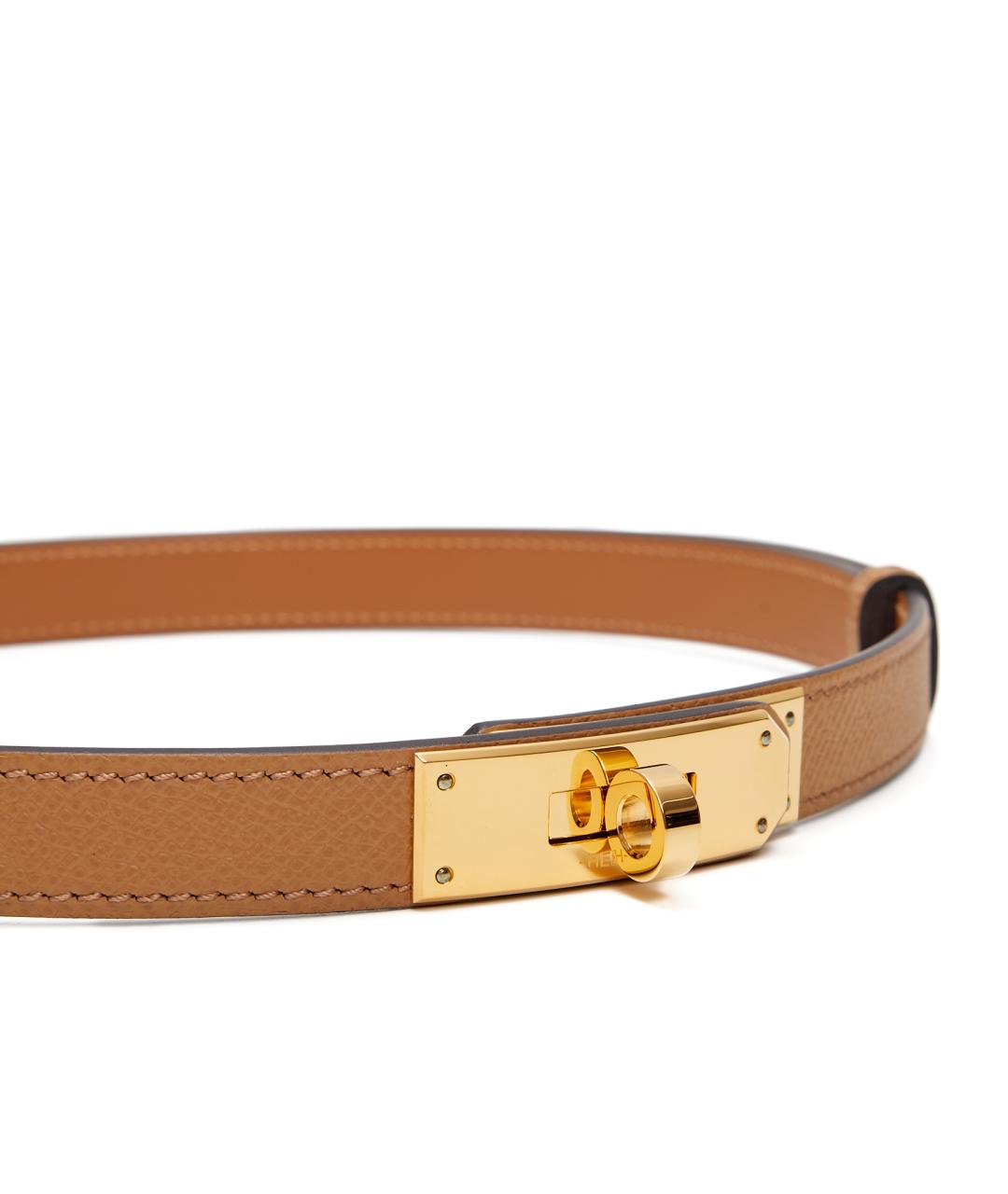 HERMES Бежевый кожаный ремень, фото 3