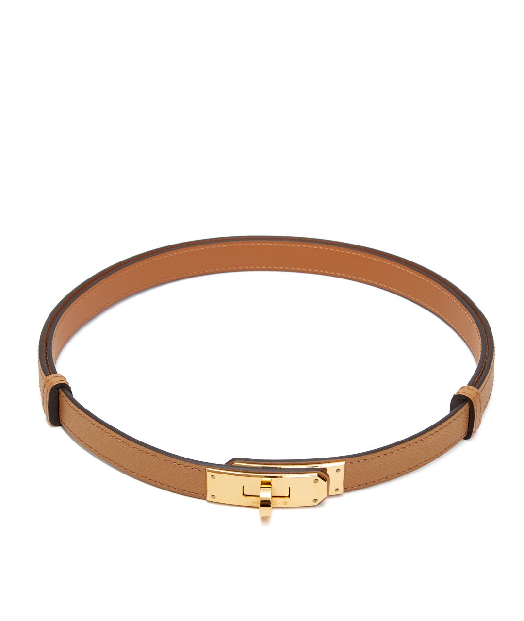 HERMES Бежевый кожаный ремень, фото 2