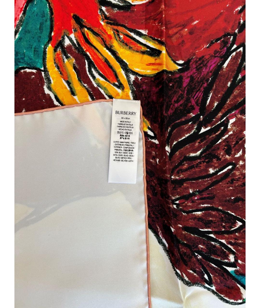 BURBERRY Бежевый шелковый платок, фото 3