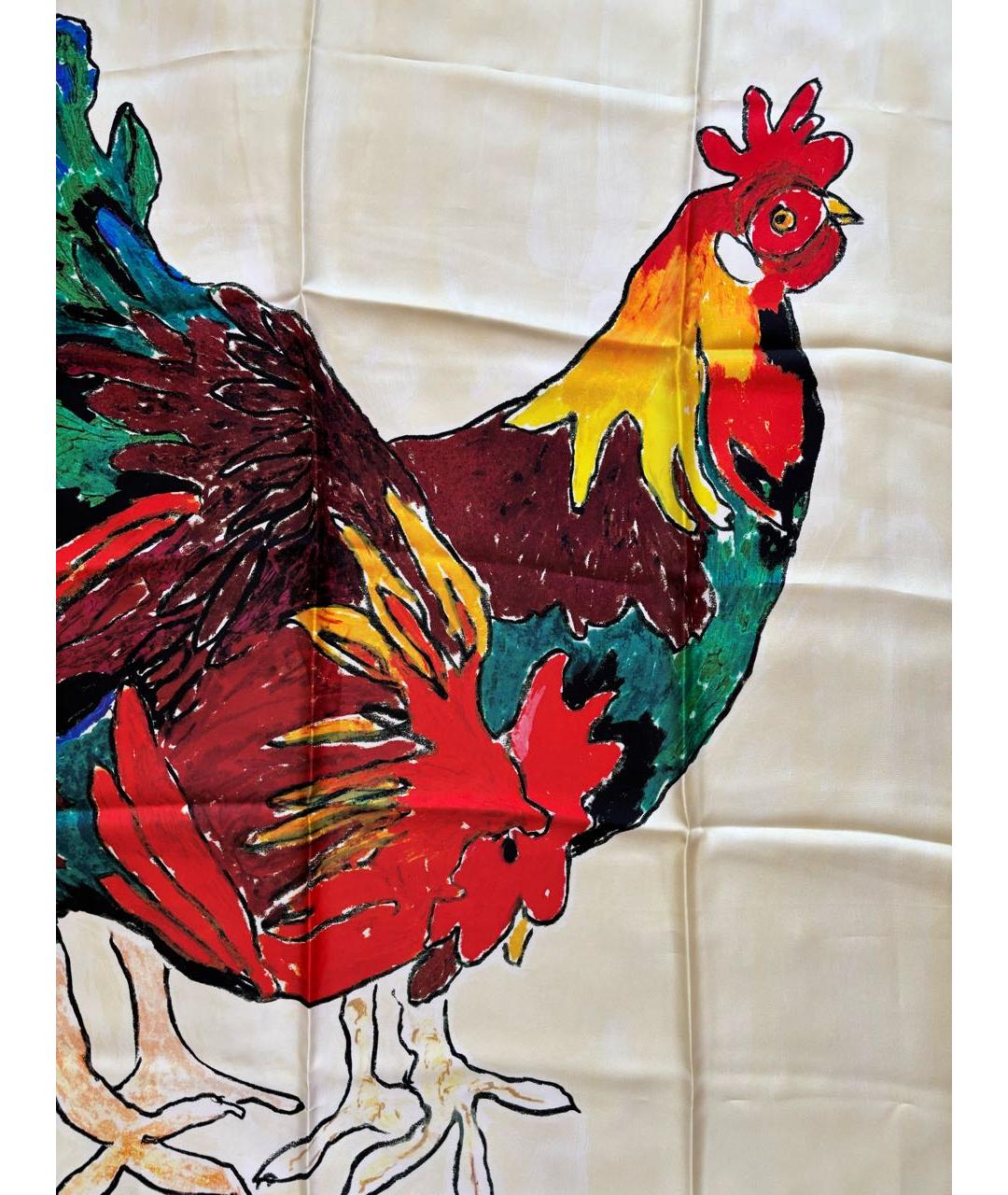 BURBERRY Бежевый шелковый платок, фото 2