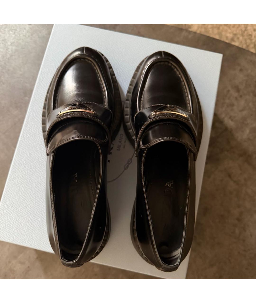 PRADA Черные лоферы из лакированной кожи, фото 3