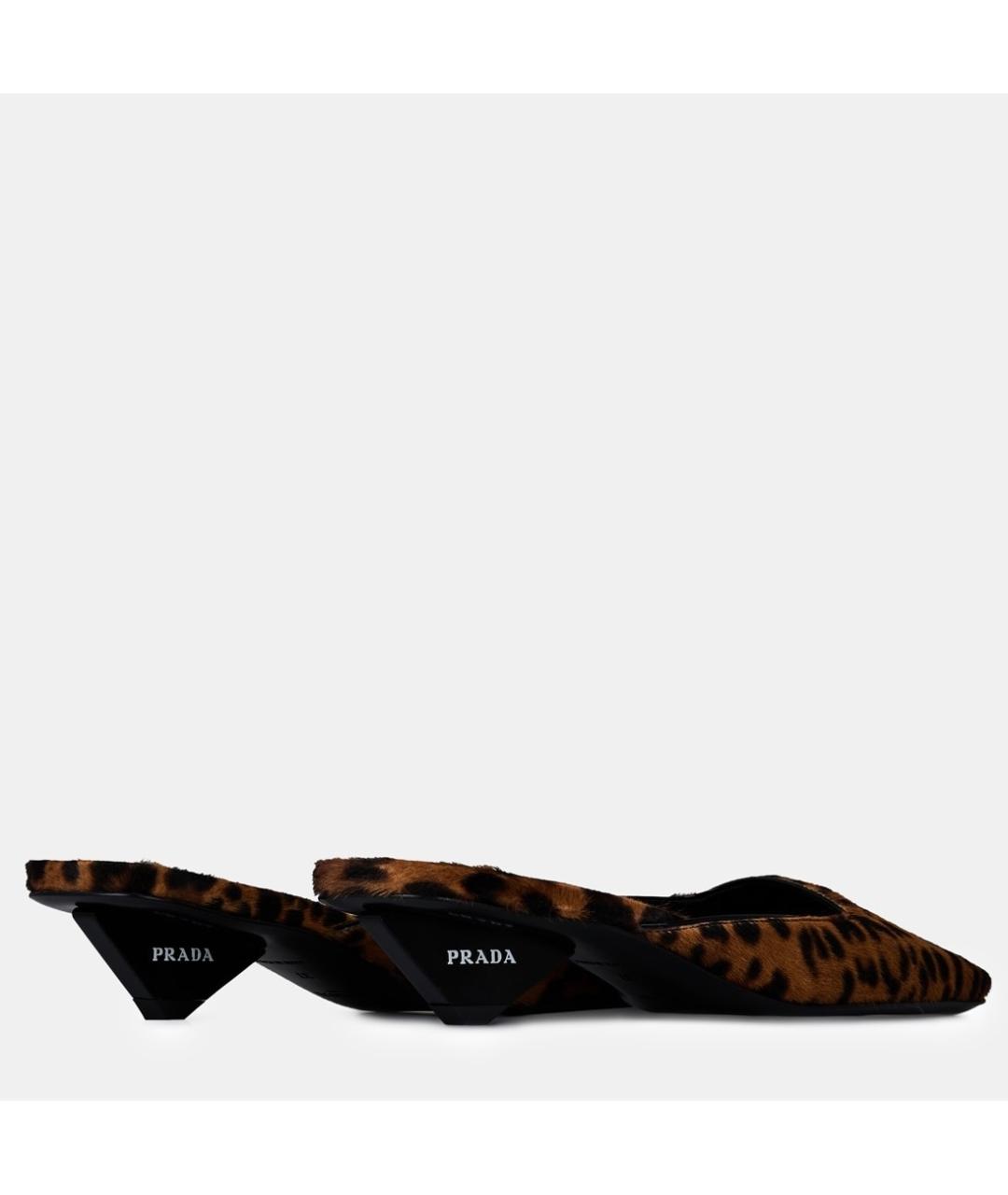 PRADA Коричневые кожаные мюли, фото 3