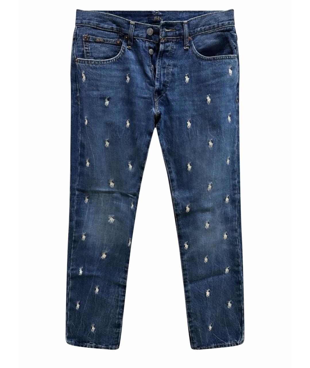 POLO RALPH LAUREN Синие хлопковые джинсы скинни, фото 1