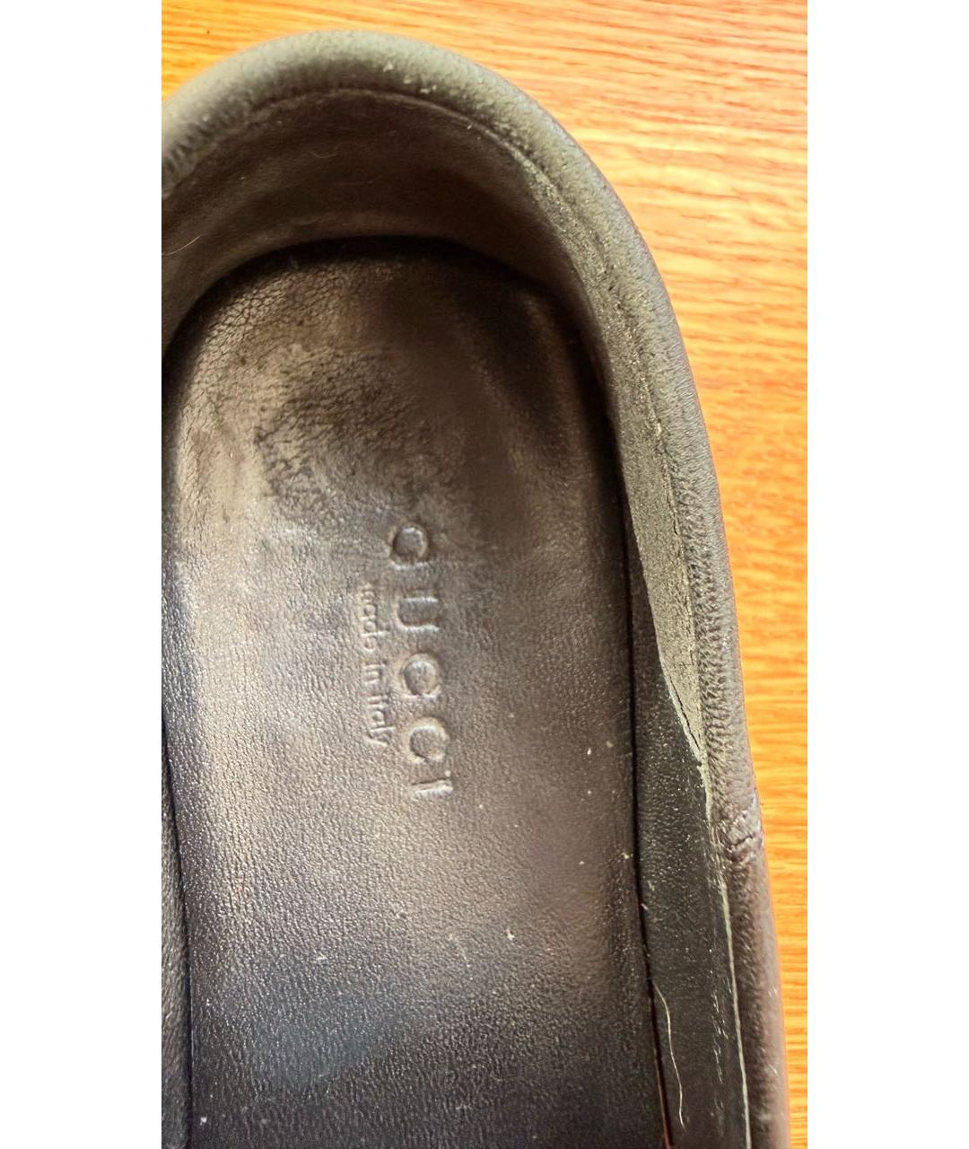 GUCCI Черные кожаные лоферы, фото 6