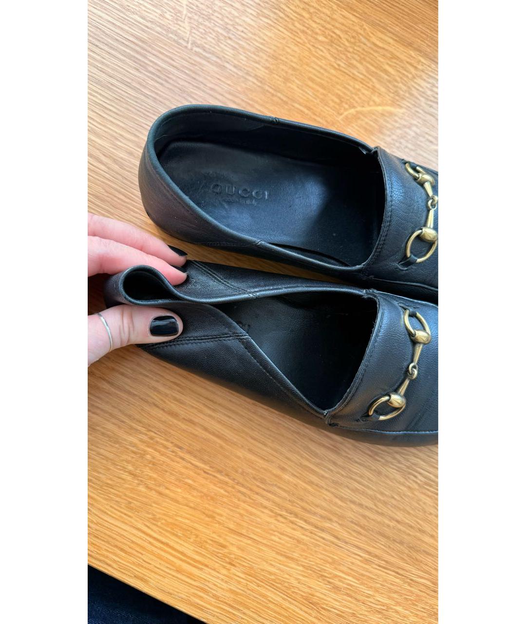 GUCCI Черные кожаные лоферы, фото 5