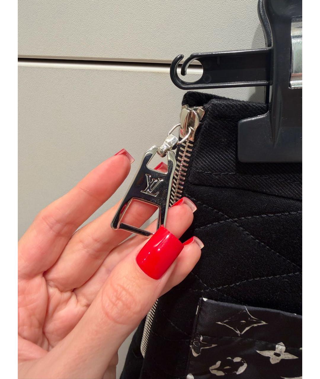 LOUIS VUITTON Черная хлопковая юбка мини, фото 3