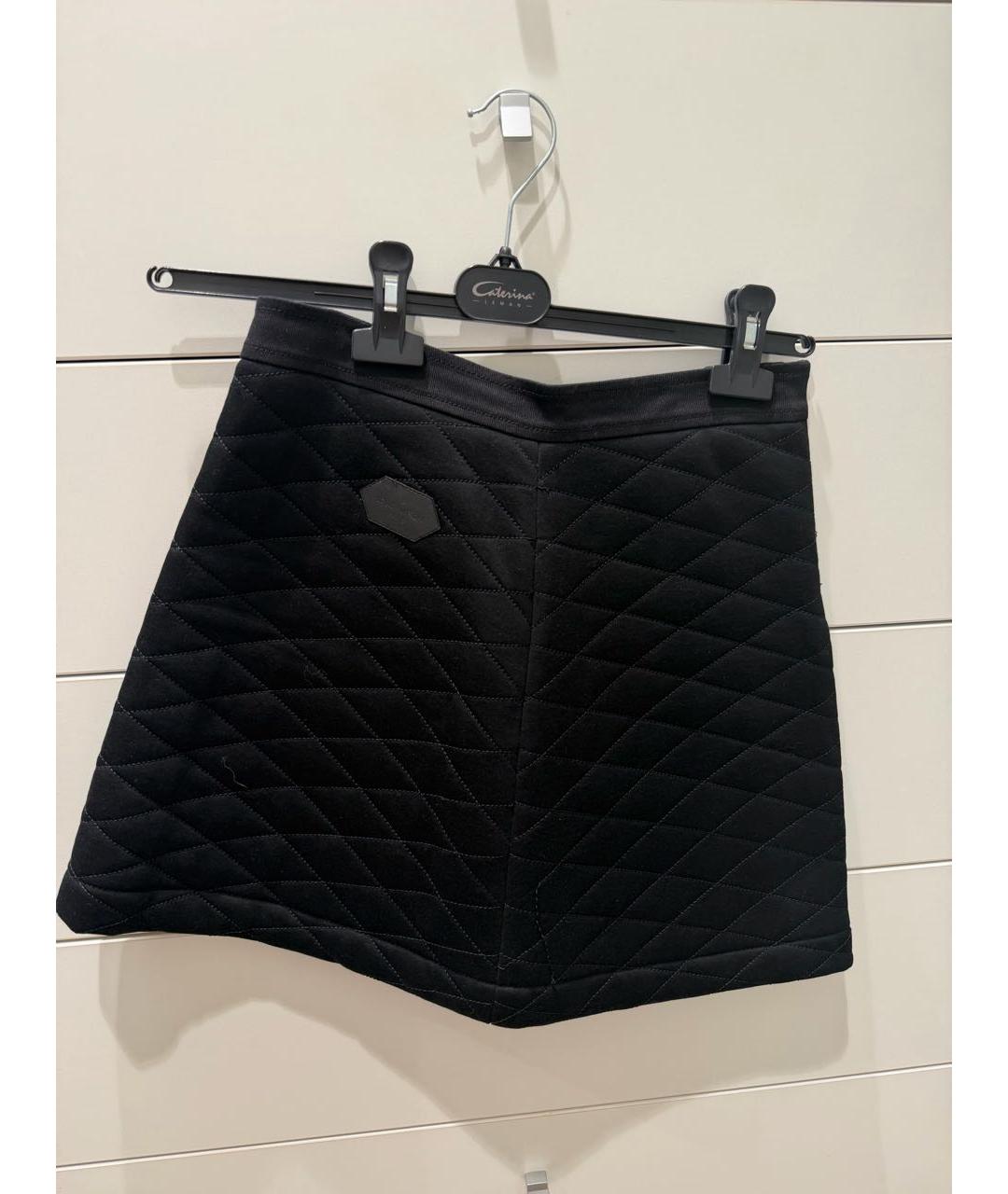 LOUIS VUITTON Черная хлопковая юбка мини, фото 2