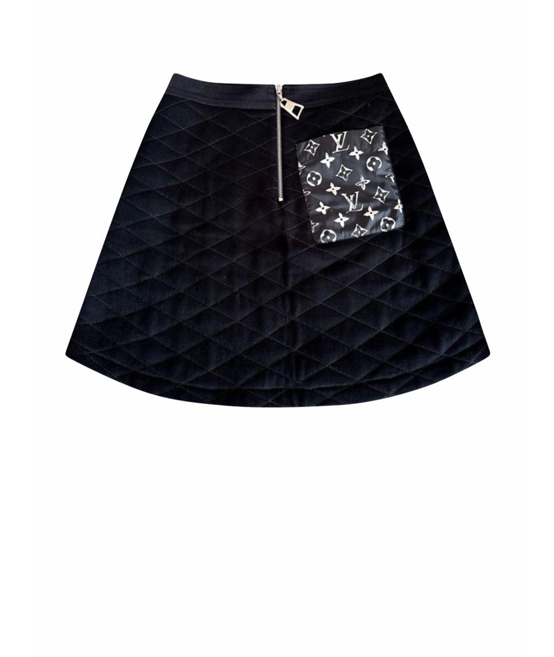LOUIS VUITTON Черная хлопковая юбка мини, фото 1
