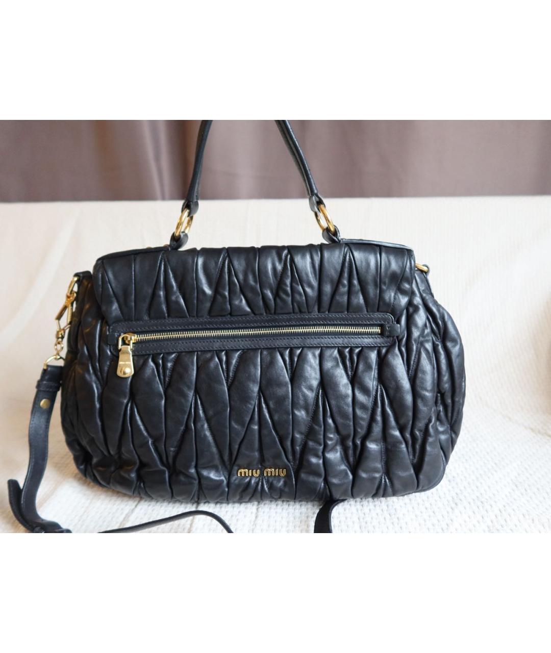 MIU MIU Черная кожаная сумка через плечо, фото 3
