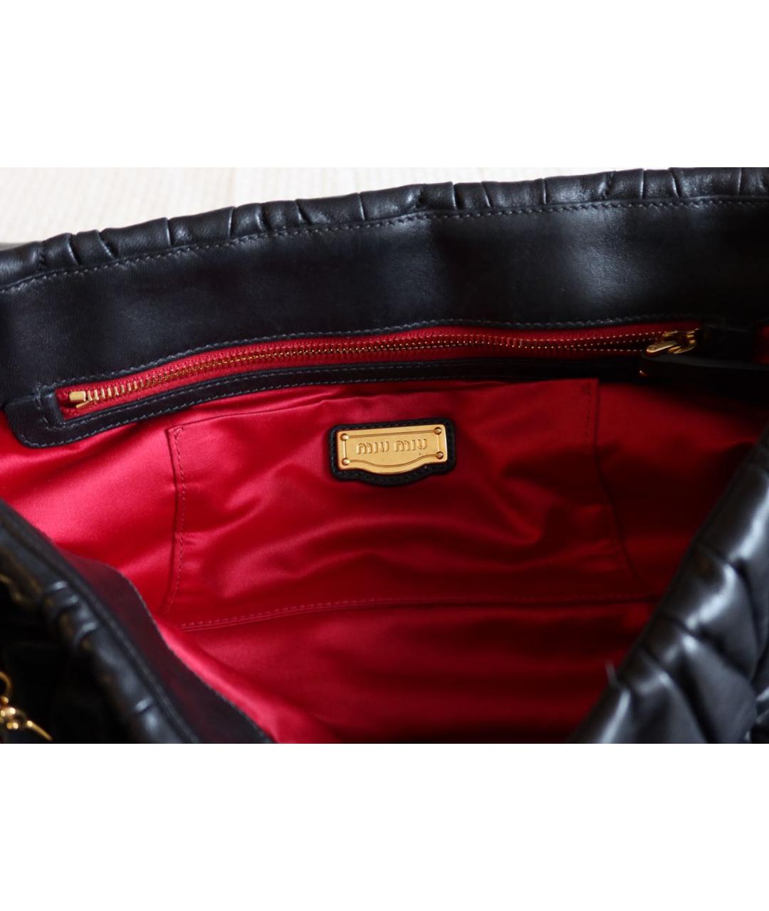 MIU MIU Черная кожаная сумка через плечо, фото 4