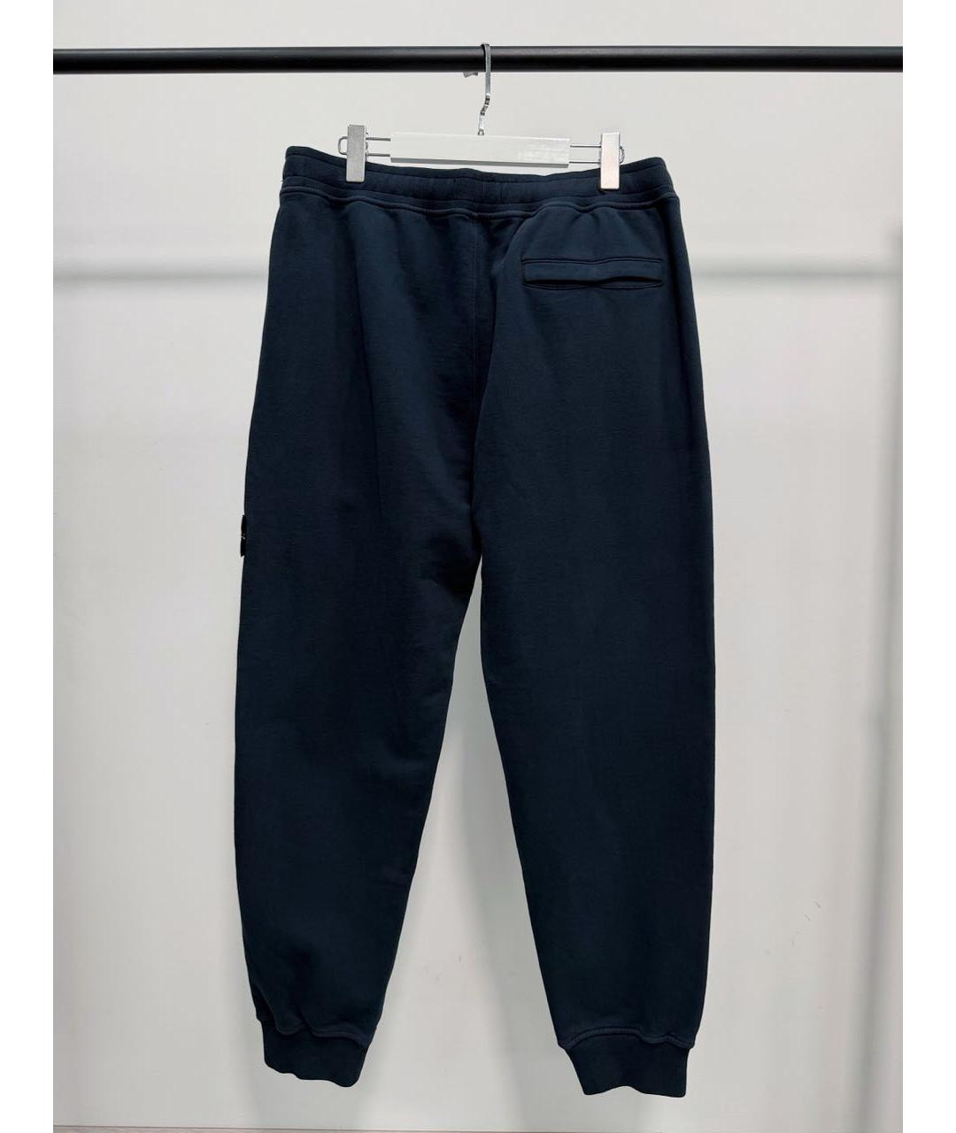 STONE ISLAND Темно-синие хлопковые повседневные брюки, фото 3