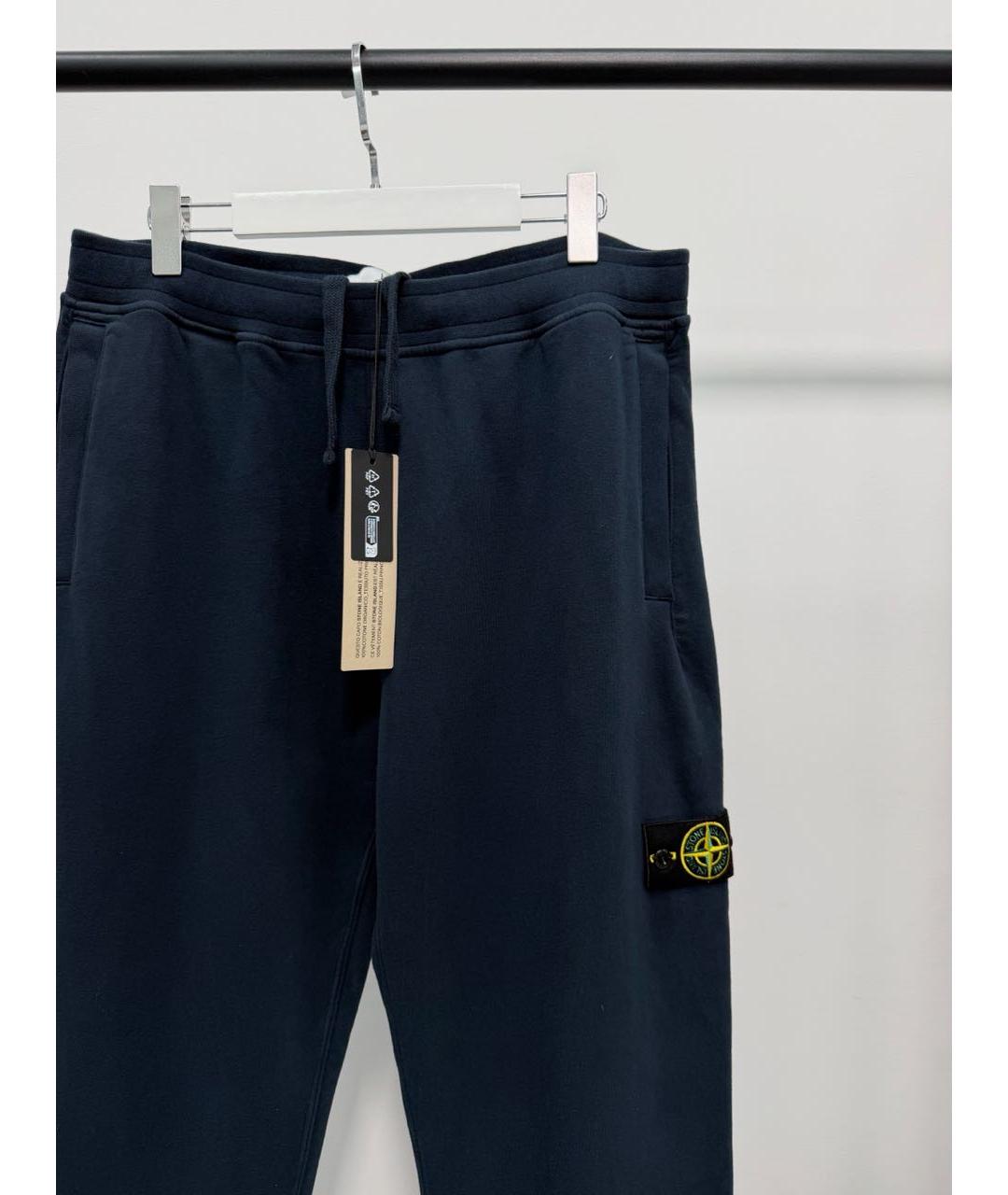 STONE ISLAND Темно-синие хлопковые повседневные брюки, фото 2