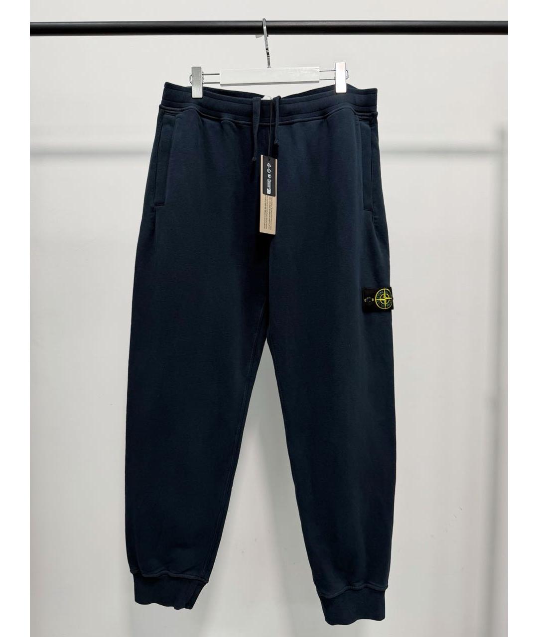 STONE ISLAND Темно-синие хлопковые повседневные брюки, фото 5