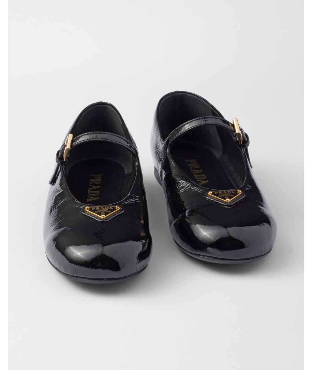 PRADA Черные балетки из лакированной кожи, фото 5