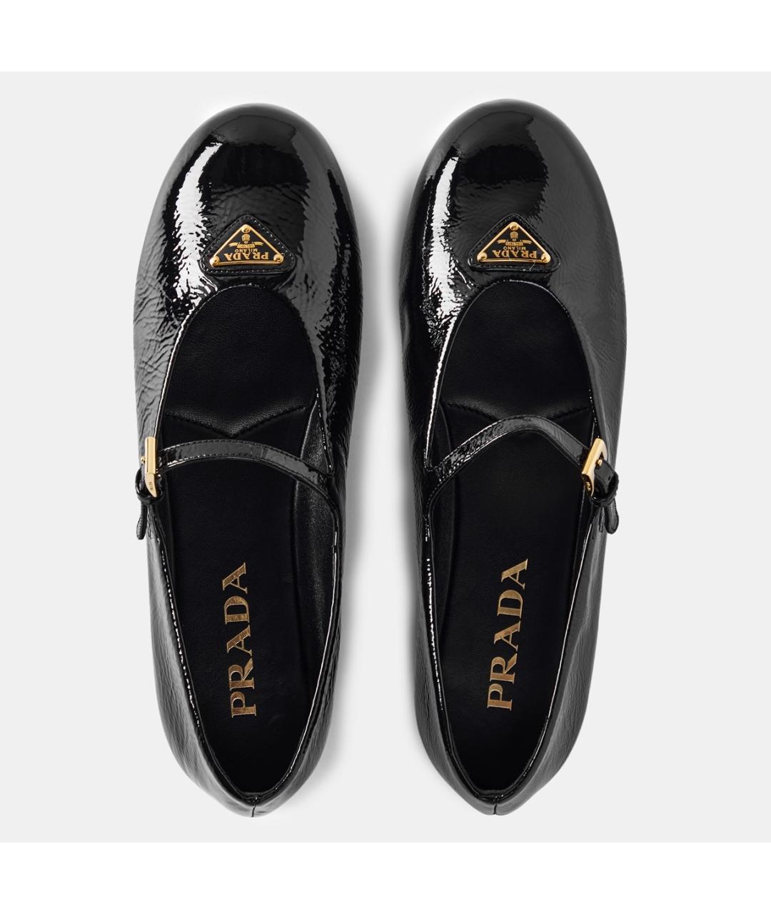 PRADA Черные балетки из лакированной кожи, фото 6