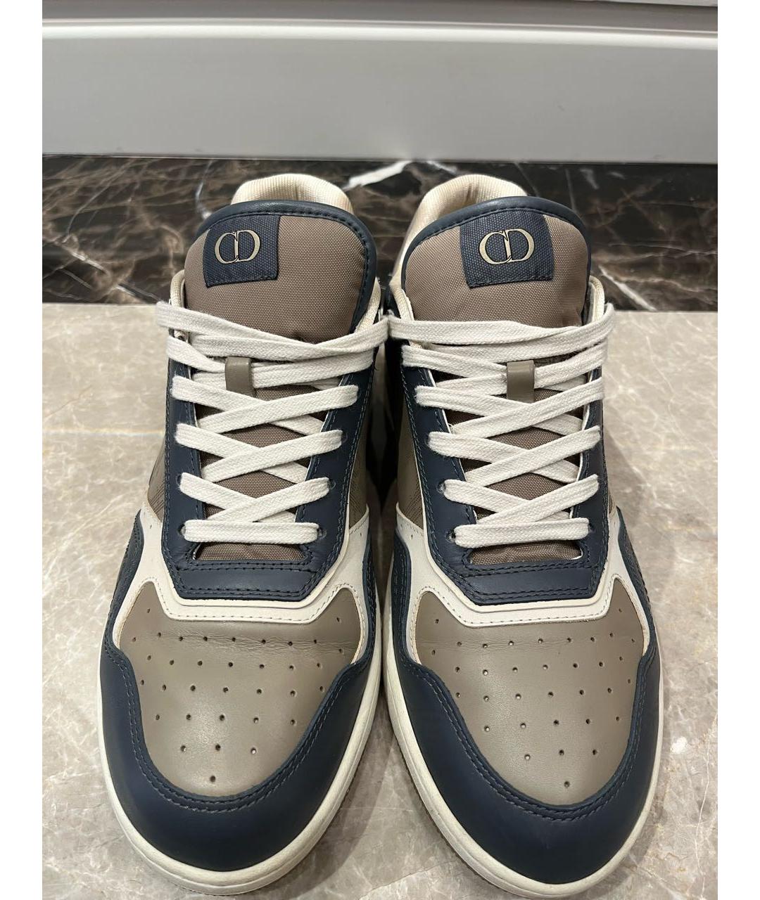 CHRISTIAN DIOR Темно-синие кожаные низкие кроссовки / кеды, фото 2